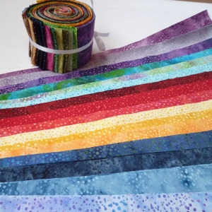 Batikstreifen Rolle Dots/Pünktchen 29  Stück 6,35- x 110 cm