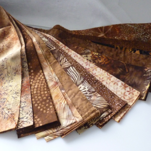 Batikpaket 10 m Sand Braun Grün 20 à 0,50 m