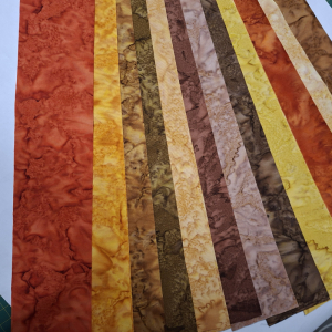 Batiksteifen 12 Stück ca. 6,5 cm breit