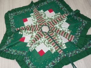 Christbaumdecke - Patchworkdecke fertig genäht