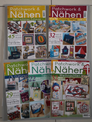 Patchwork & Nähen 2021 - 5 Hefte Nr. 2, 3, 4, 5, 6